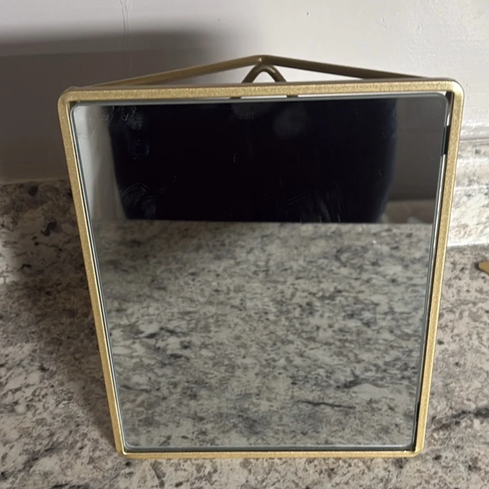 Gold Rectangular Tilt Vanity Mirror